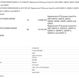 安讯士AXIS Q60 PCB POWER REPAIR BOARD A 01448-001 Q6045室内球机电源主板