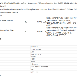 安讯士AXIS Q60-E PCB POWER REPAIR BOARD A 01195-001 Q6045-E室外球机电源主板